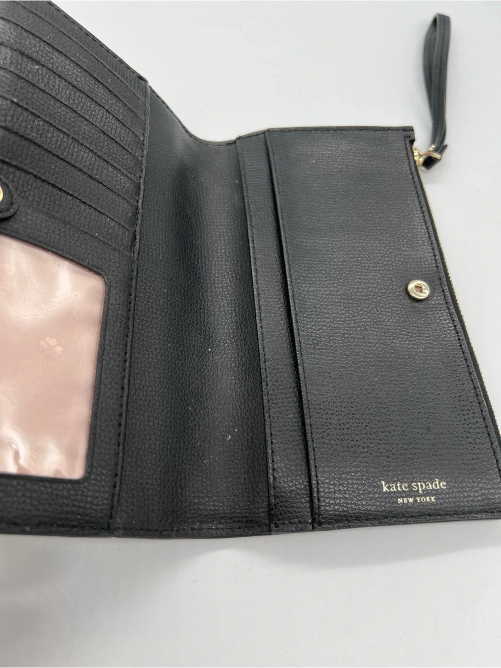 Kate Spade Black Floral Cutout Wristlet Clutch/ wallet